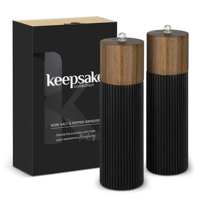 Keepsake Noir Salt & Pepper Grinders, branded promotional product