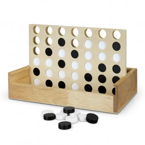 Natura Quattro Wooden Four in a Row, branded promotional product